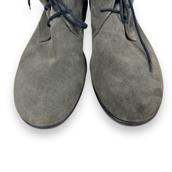 The Flexx Boots Women 10 Gray Leather Suede Ankle Minimalist Buccaneer Goth - Picture 5 of 9